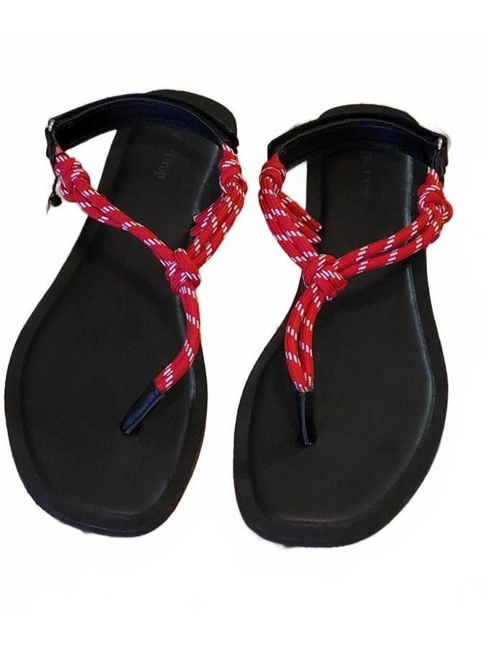 The Drop Sandals Red Rope Strappy Fashion Women's Classy Shoes Size 13